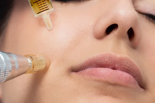 Soin de microneedling au derma pen réalisé sur le visage au Centre C.L.O.E à Calais